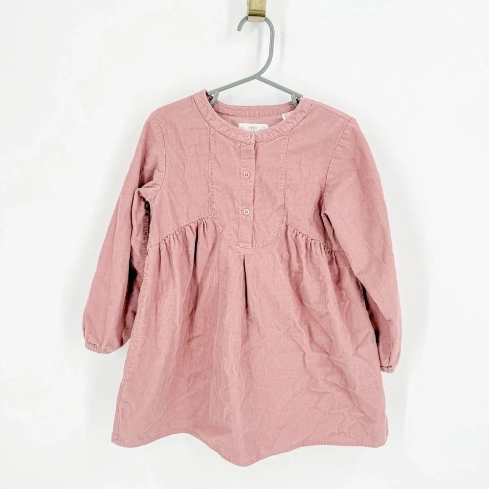 Mango Pink Pleated Sundress with Bishop Sleeves